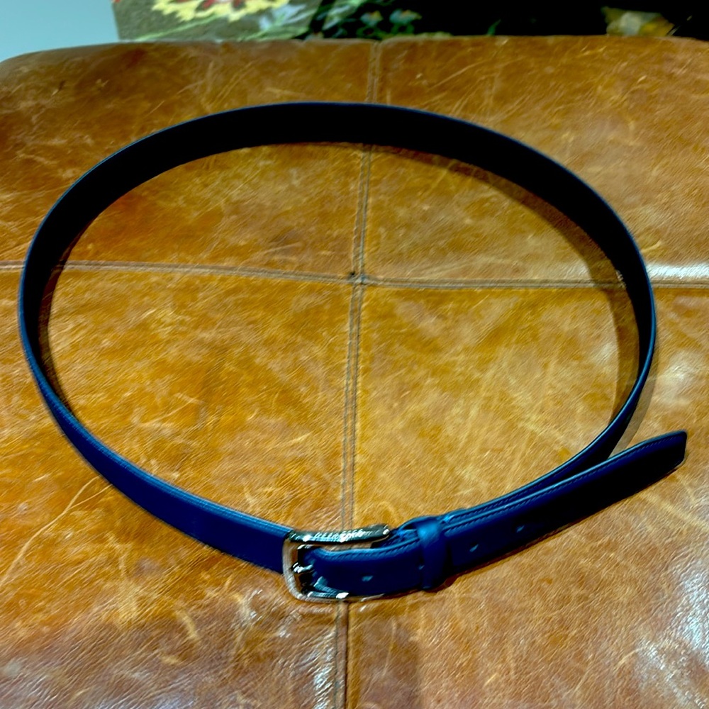 Cole Haan Men’s 44” Blue Synthetic Leather Belt